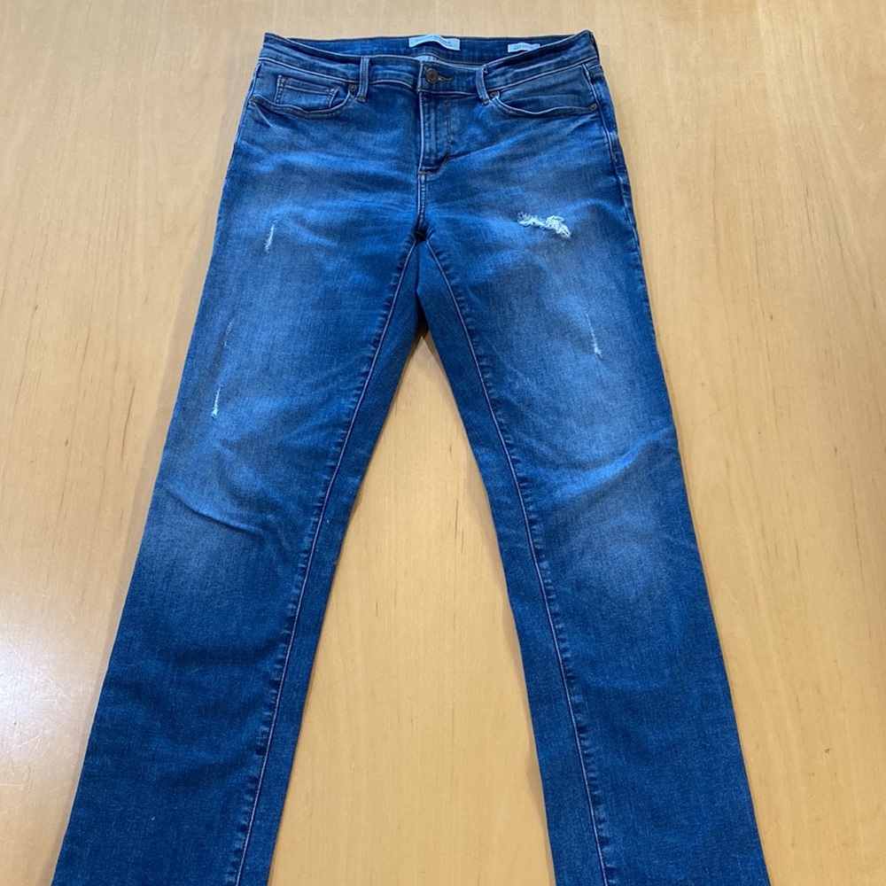 Banana Republic Premium Denim Straight Distressed Jeans Sz 28
